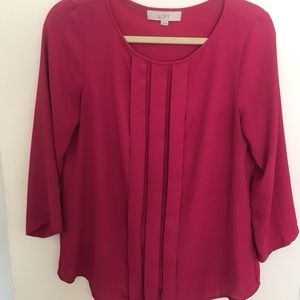 Women’s LOFT Pink long sleeve blouse